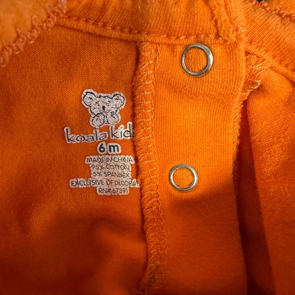 Lot of 2 Baby Girl Halloween Holiday Tops 6-9 months Orange & Black